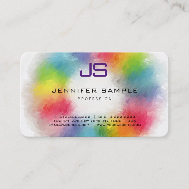 Färgmall för monogramfärgad Elegant av Professione Visitkort (Framsida)