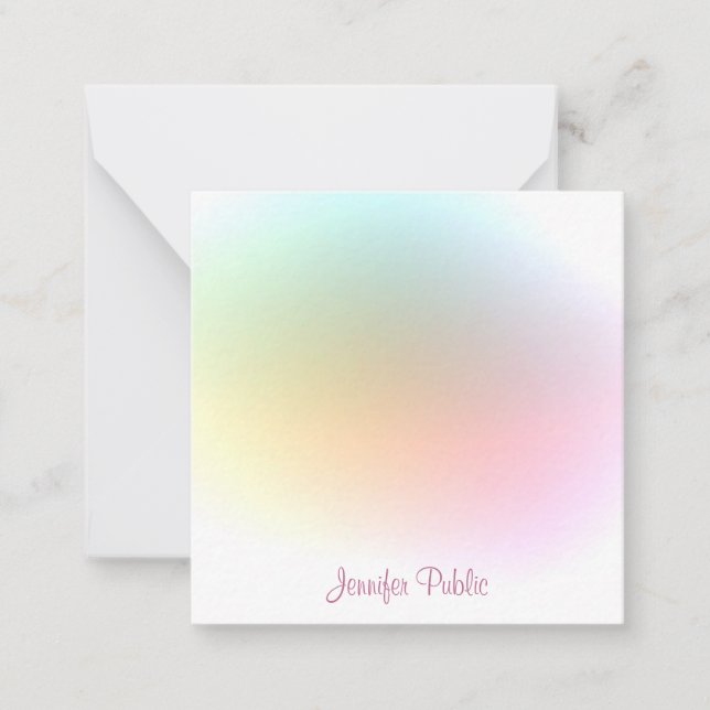 Färgmall för Trendiget Kalligrafiskt skript Anteckningskort (Framsida)