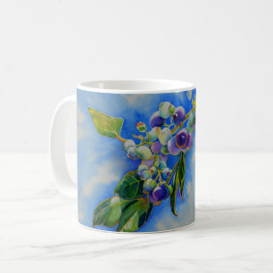 Färgmålning av blåbär på kaffe mugg