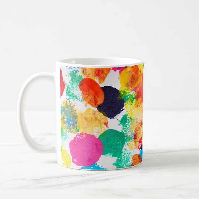 Färgmålning av färgad abstrakt kaffemugg (Vänster)