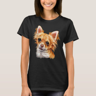 Färgmålning Cute Hund med lång smak, färgsfärg T Shirt