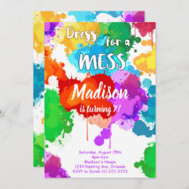 Färgmålning Födelsedagsfest inbjudan