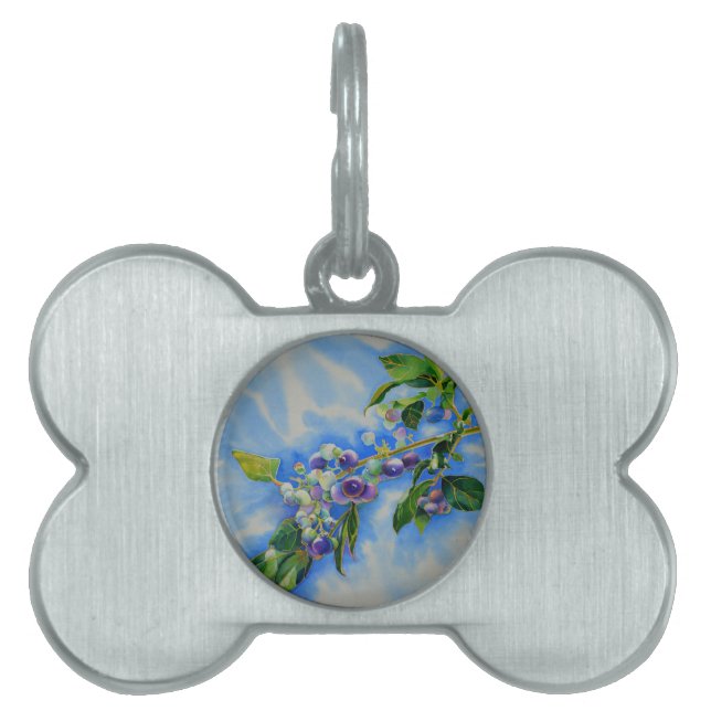 Färgmålning för blåbär ID-bricka husdjur (Framsidan)