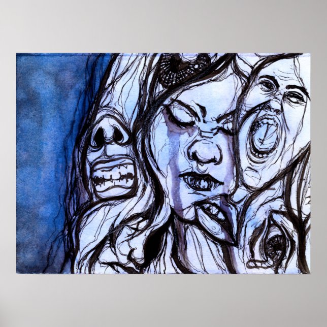 Färgmålning för blådegressivt vattentryck poster (Framsidan)