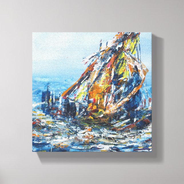 Färgmålning för fraktens väggavtryck canvastryck (Framsida)