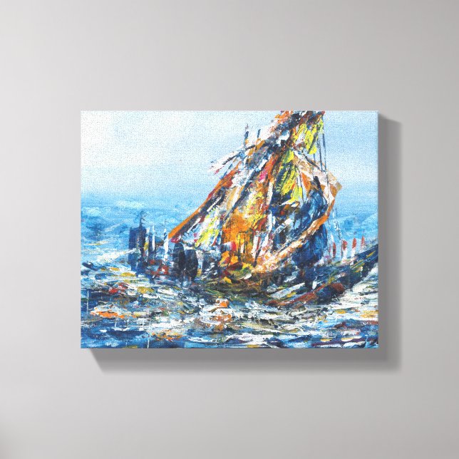 Färgmålning för fraktens väggavtryck canvastryck (Framsida)