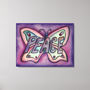 Färgmålning för Lila i Ord Butterfly Canvas Art Pa