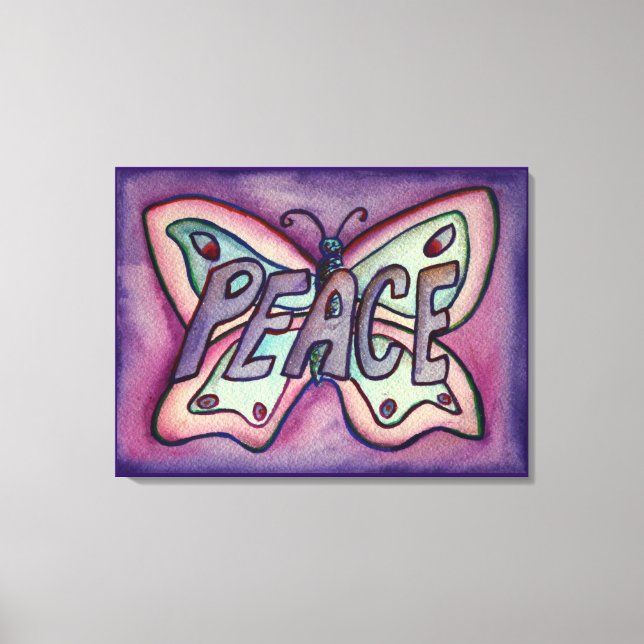 Färgmålning för Lila i Ord Butterfly Canvas Art Pa (Framsida)
