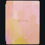 Färgmålning för rosa och Guld Abstrakt iPad Skydd<br><div class="desc">En kombination av rosa,  gult,  guld och orange vattenfärgspenseldrag och organiska former,  abstrakter,  personlig med namn eller söt efter eget val.</div>