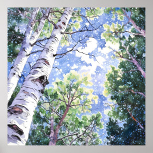 Färgmålning för skogen Skriv ut Poster