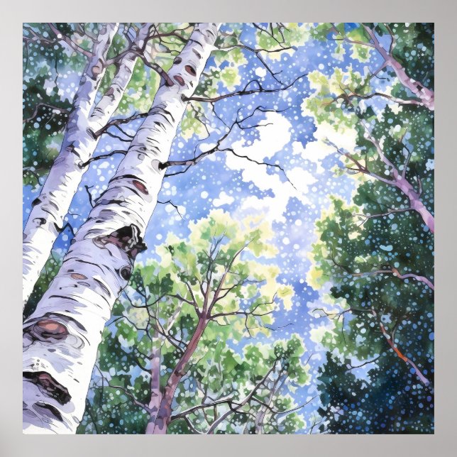 Färgmålning för skogen Skriv ut Poster (Framsidan)