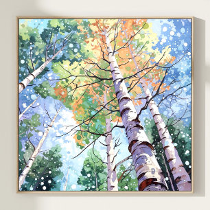 Färgmålning för skogen Skriv ut Poster