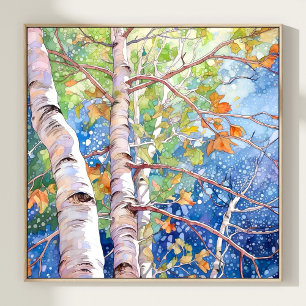 Färgmålning för skogen Skriv ut Poster