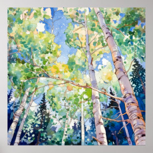 Färgmålning för skogen Skriv ut Poster