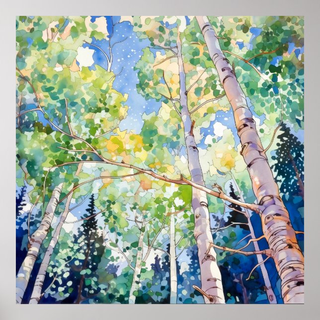 Färgmålning för skogen Skriv ut Poster (Framsidan)