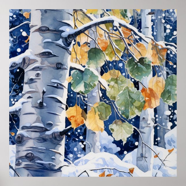 Färgmålning för skogen Skriv ut Poster (Framsidan)