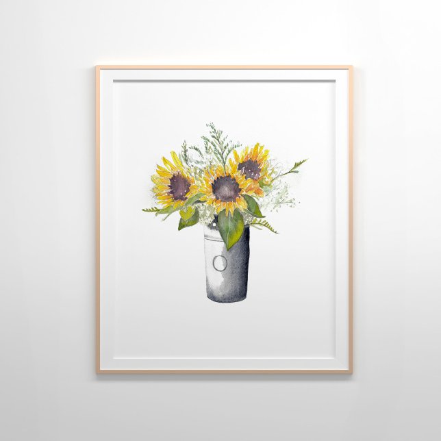 Färgmålning för solblommor, fortfarande livstid poster (Skapare uppladdad)