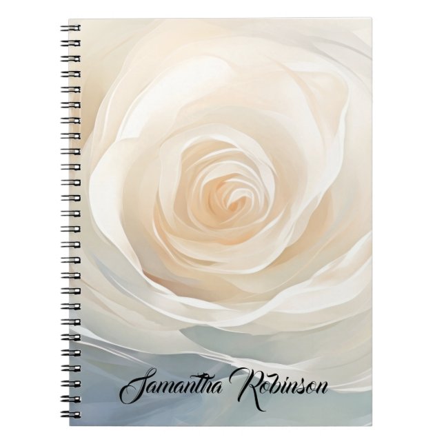 Färgmålning i vit ros abstrakt anteckningsbok (Framsidan)