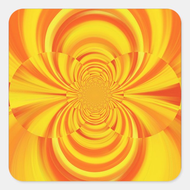 FÄRGMÅLSKORT - RAINBOW SWIRL ART FYRKANTIGT KLISTERMÄRKE (Framsida)