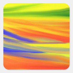 FÄRGMÅLSLÖSNING - RAINBOW-ART FYRKANTIGT KLISTERMÄRKE