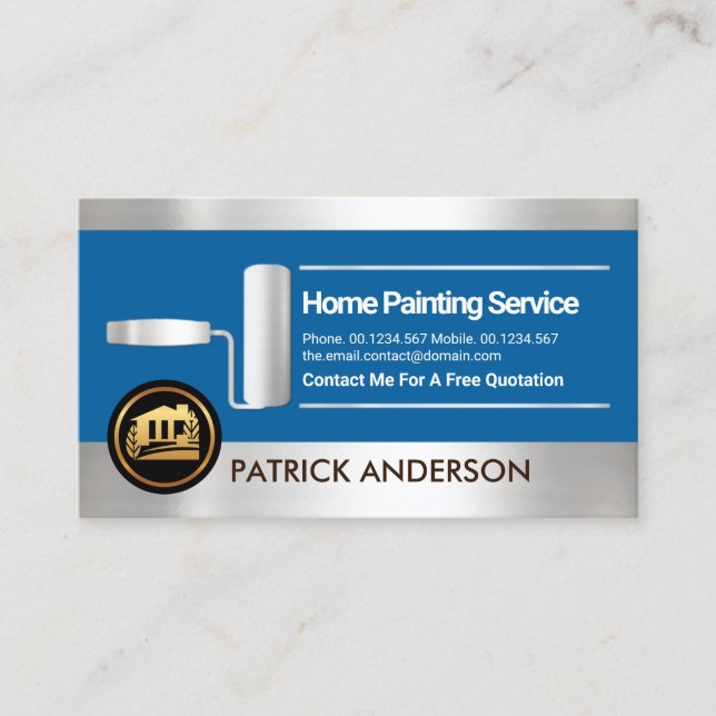 Färgmålspensionsmålare för Faux Silver Rand Visitkort (Framsida)