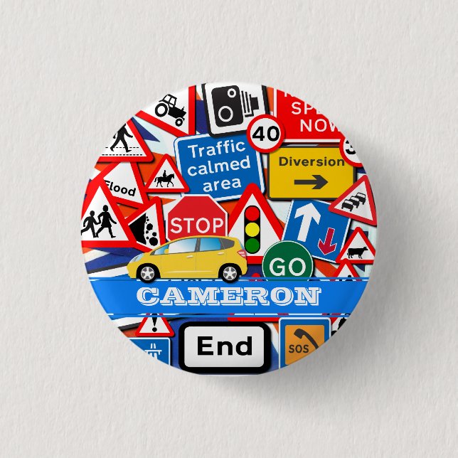 Färgmärken Anpassningsbar Kids' Namn Knapp (Framsida)