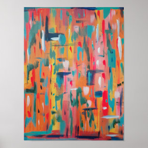 Färgmarkering Skapar Abstrakt Art Poster