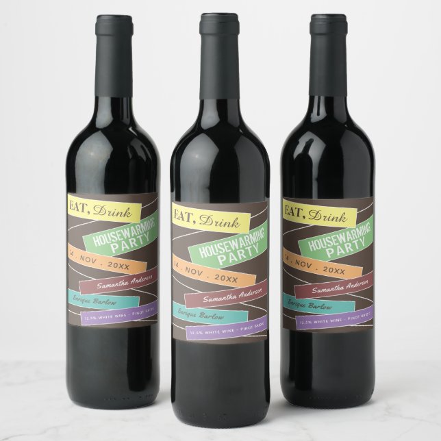 Färgmärkning, Party, husuppvärmning Vinflaska Etikett (Flaskor)