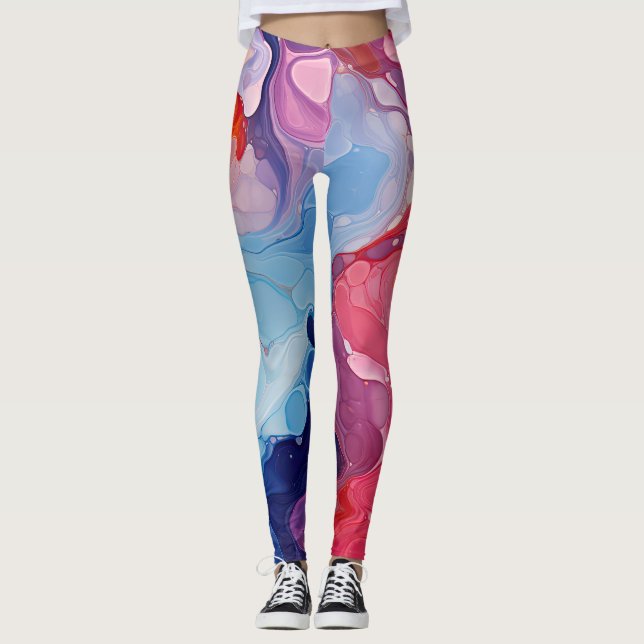 Färgmarmor Leggings (Framsida)