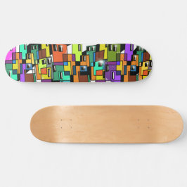 Färgmässig Cityscape Skateboard-däck Mini Skateboard Bräda 18,5 Cm
