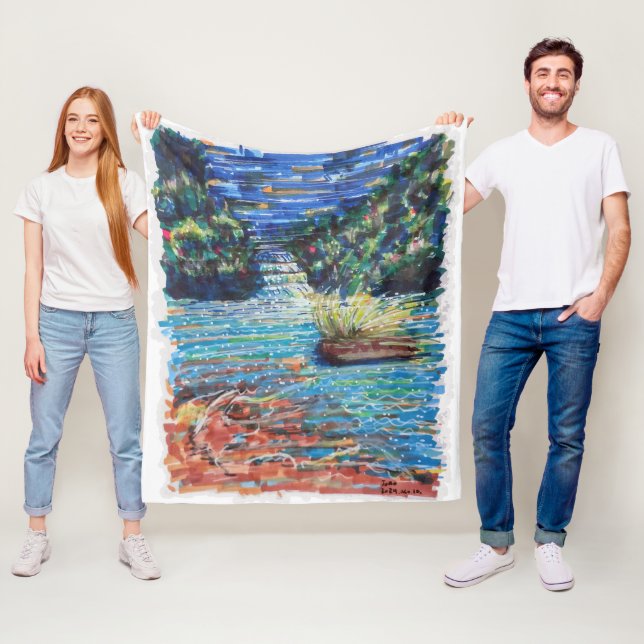 Färgmässig kaskad fleecefilt (På plats)