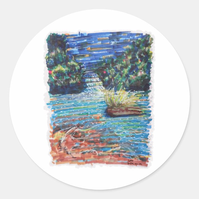 Färgmässig kaskad runt klistermärke (Framsida)