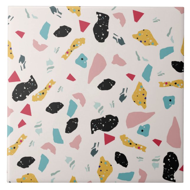 Färgmässig terrazzo mönster kakelplatta (Framsidan)