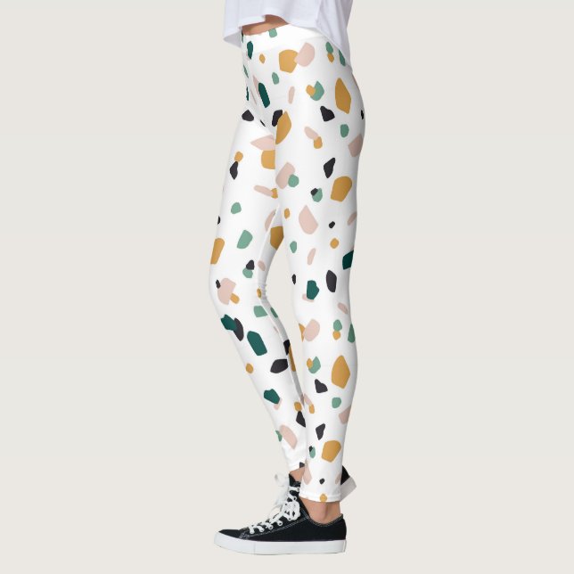 Färgmässig terrazzo mönster leggings (Vänster)