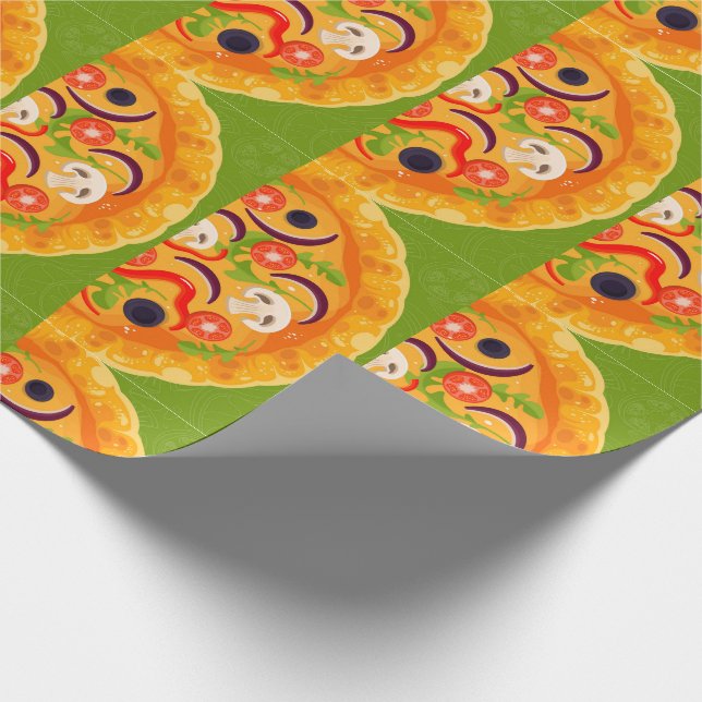 Färgmat med Cute pizza älskare Presentpapper (Hörn)