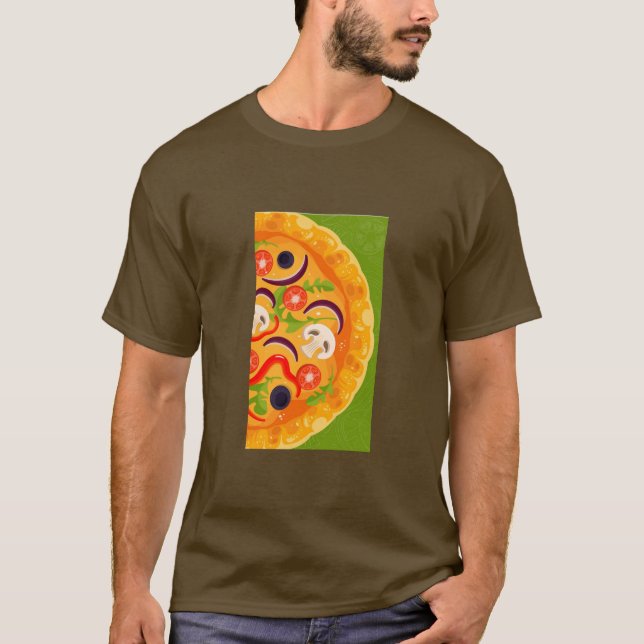 Färgmat med Cute pizza älskare T Shirt (Framsida)