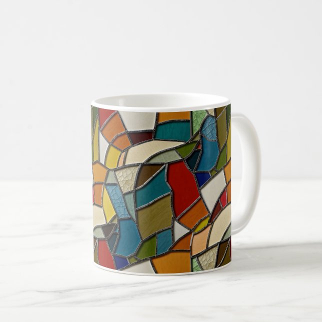 Färgmättad glasmosaikabstraktion kaffemugg (Framsida höger)