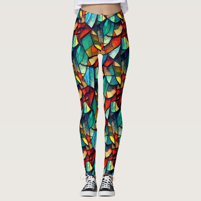 Färgmättat glasutslag leggings (Framsida)