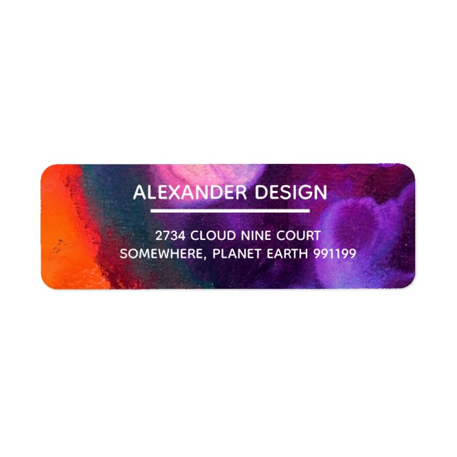 Färgmeditation | Orange & Lila Returadress Etikett (Framsidan)