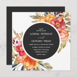 Färgmodern Modern ELEGANT Rustic round grått Inbjudningar