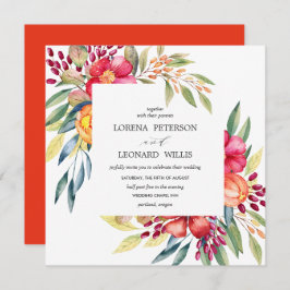 Färgmodern Modern ELEGANT Rustik fyrkant Inbjudningar