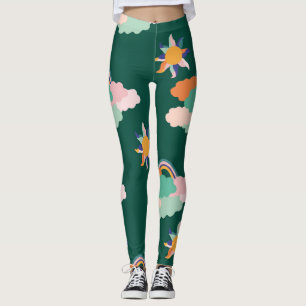 Färgmoln Regnbows Sömlös Mönster Leggings