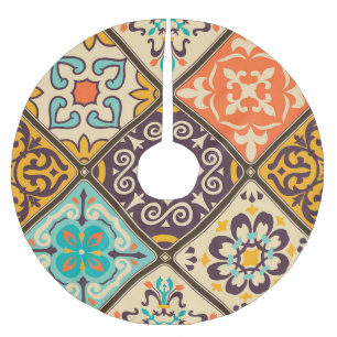 Färgmönster: Majolica Tile Design Julgransmatta Borstad Polyester