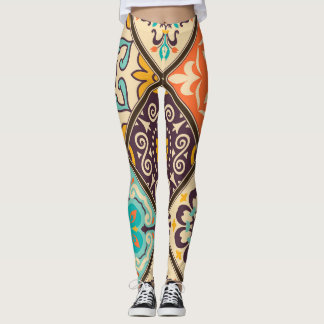 Färgmönster: Majolica Tile Design Leggings