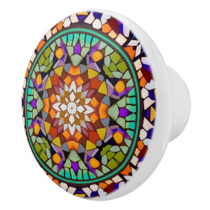 Färgmosaik - Dekorativ Färgad Tile Mönster Knopp