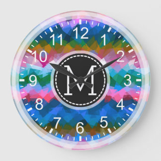 Färgmosaik Modern Monogram #8 Stor Klocka