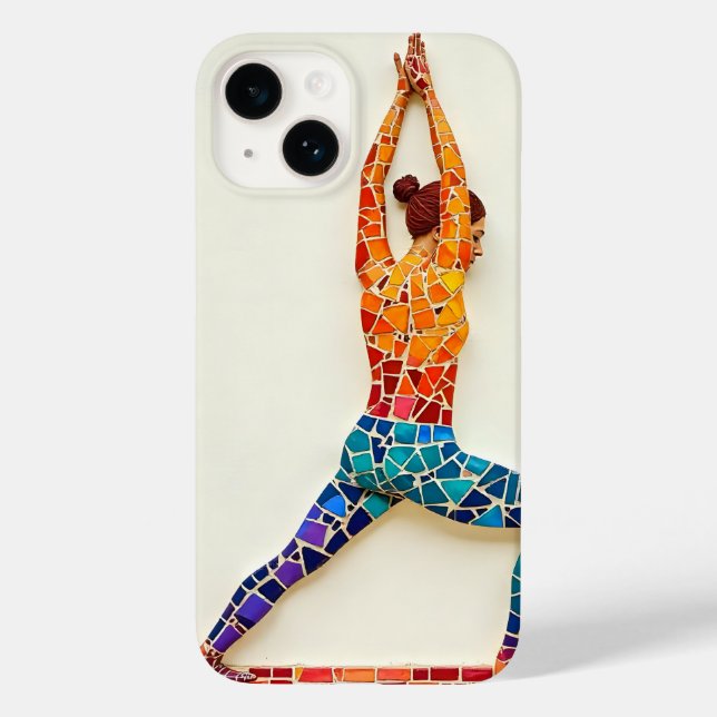 Färgmosaik Yoga Pose iphone case - Konstnärlig F (Baksida)