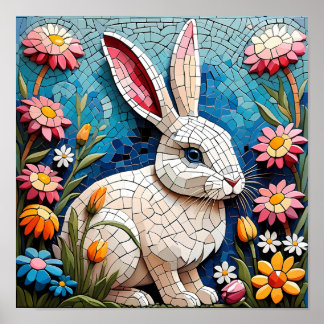 Färgmosaikkanin - Kvismisk djurkonst Poster