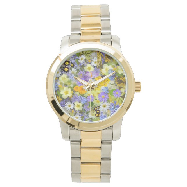 FÄRGMULT BLOMMÖNSTER ARMBANDSUR (Framsida)