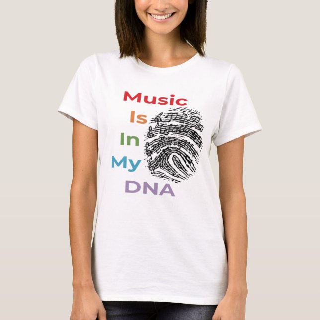 Färgmusik finns i min DNA Musician Musik noter T Shirt (Framsida)